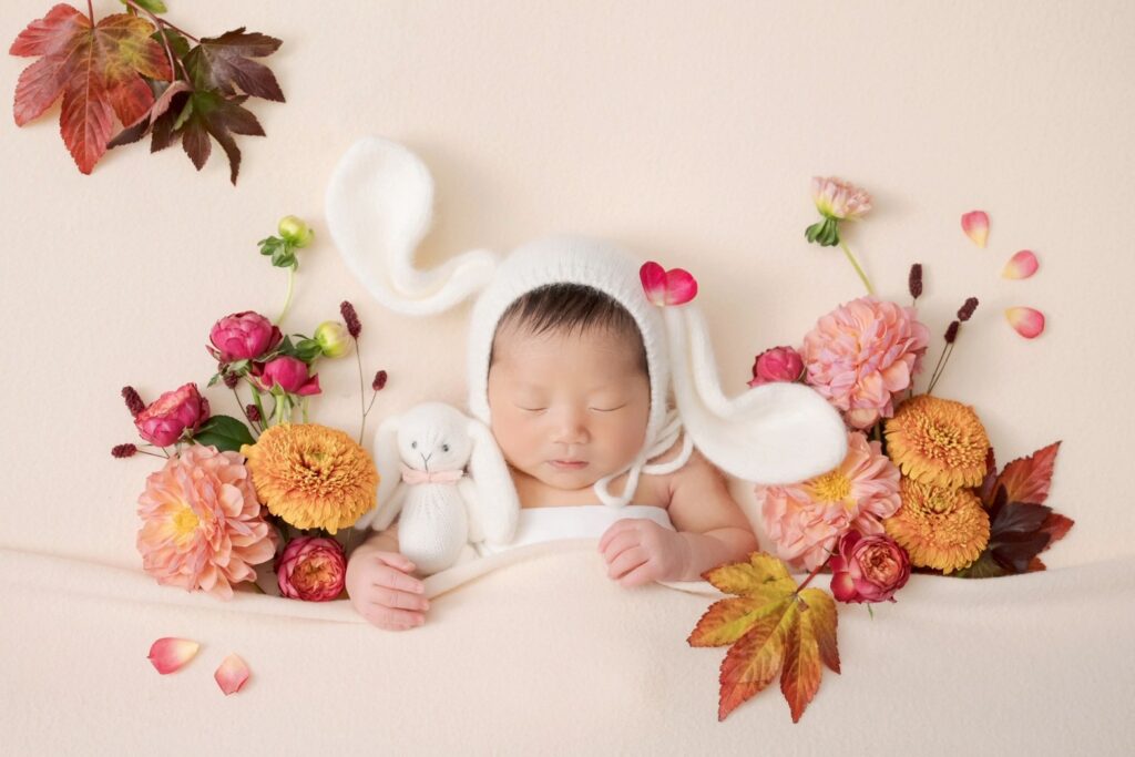 floral newborn photo