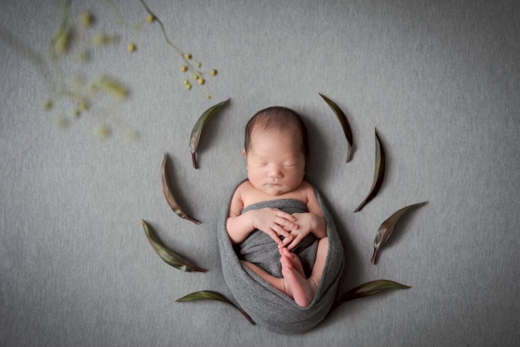 floral newborn photo
