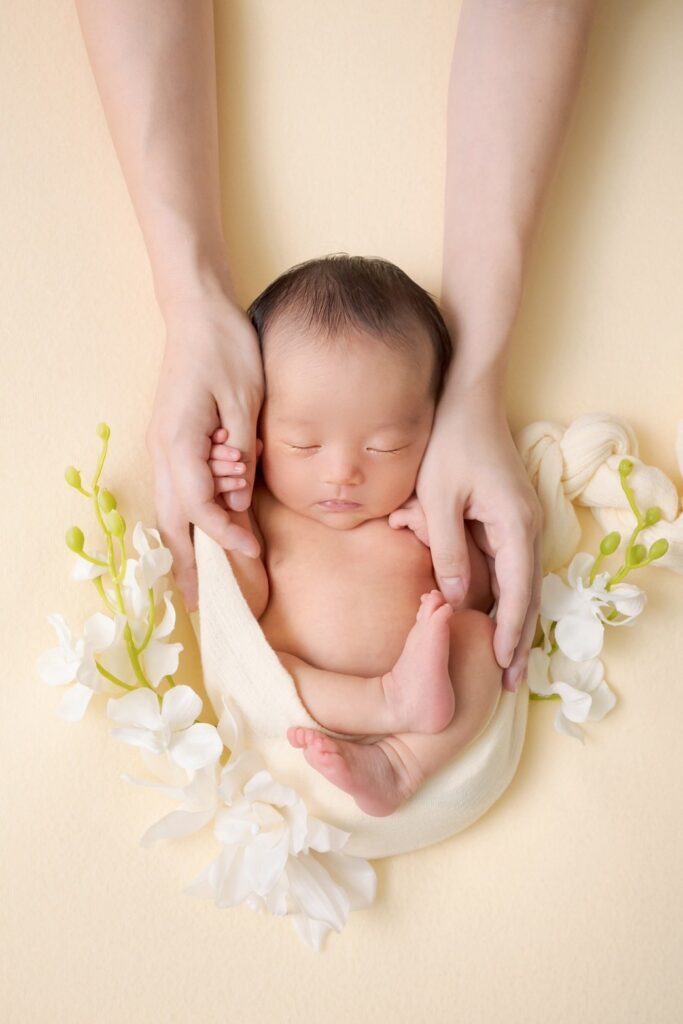 floral newborn photo