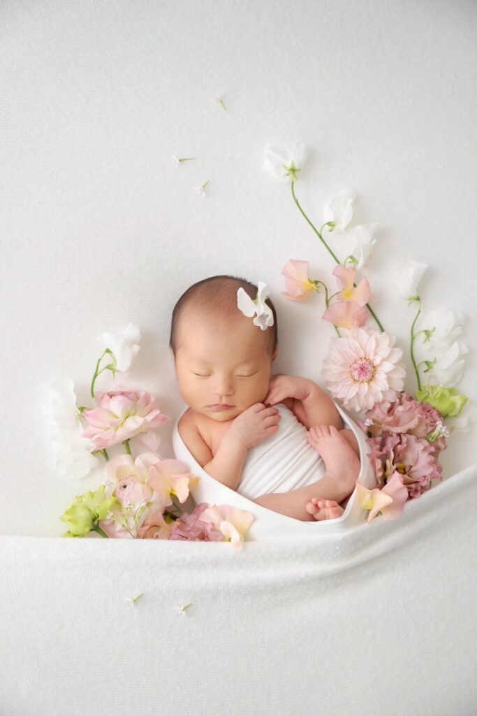 floral newborn photo