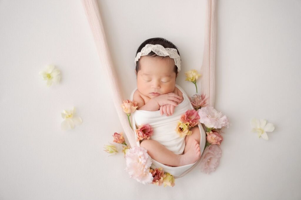 floral newborn photo