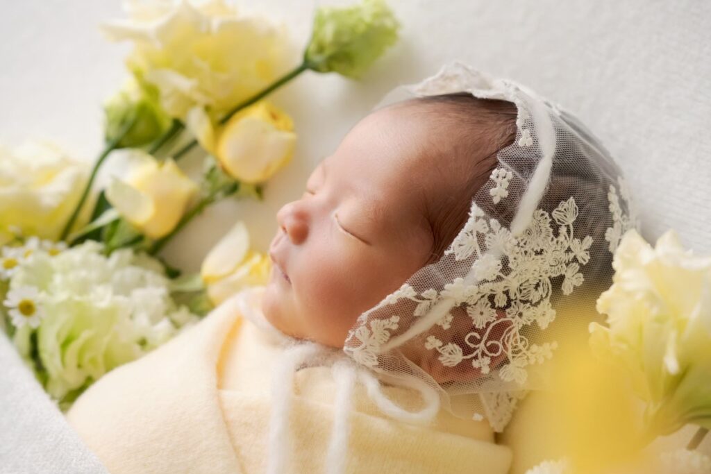 floral newborn photo